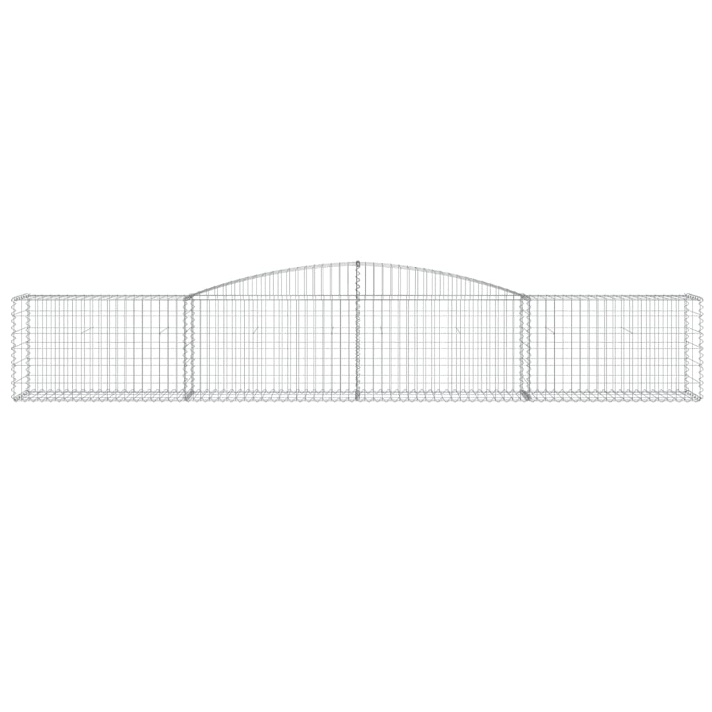 Arched Gabion Baskets 5 pcs 157.5"x19.7"x23.6"/31.5" Galvanized Iron