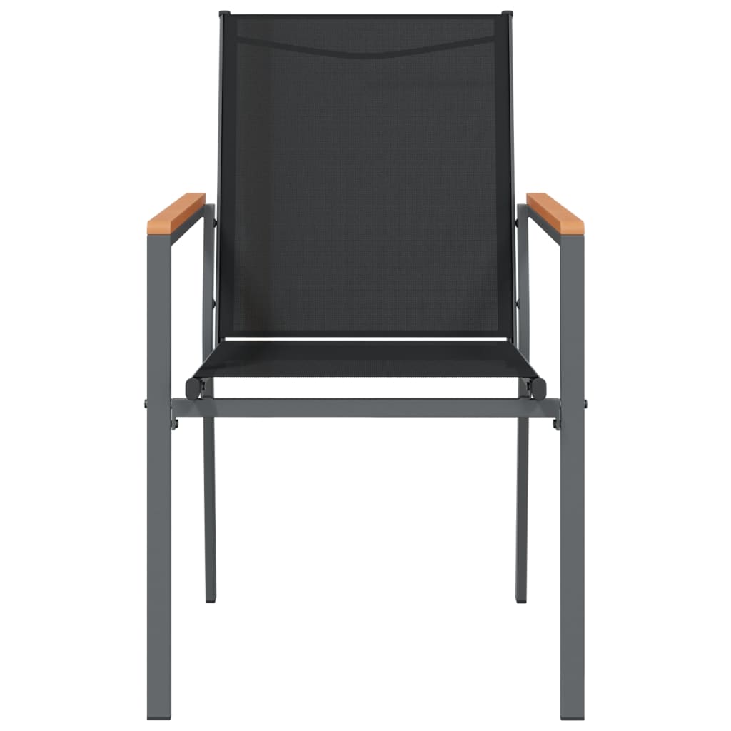 Patio Chairs 6 pcs Black 21.7"x24.2"x35.4" Textilene and Steel