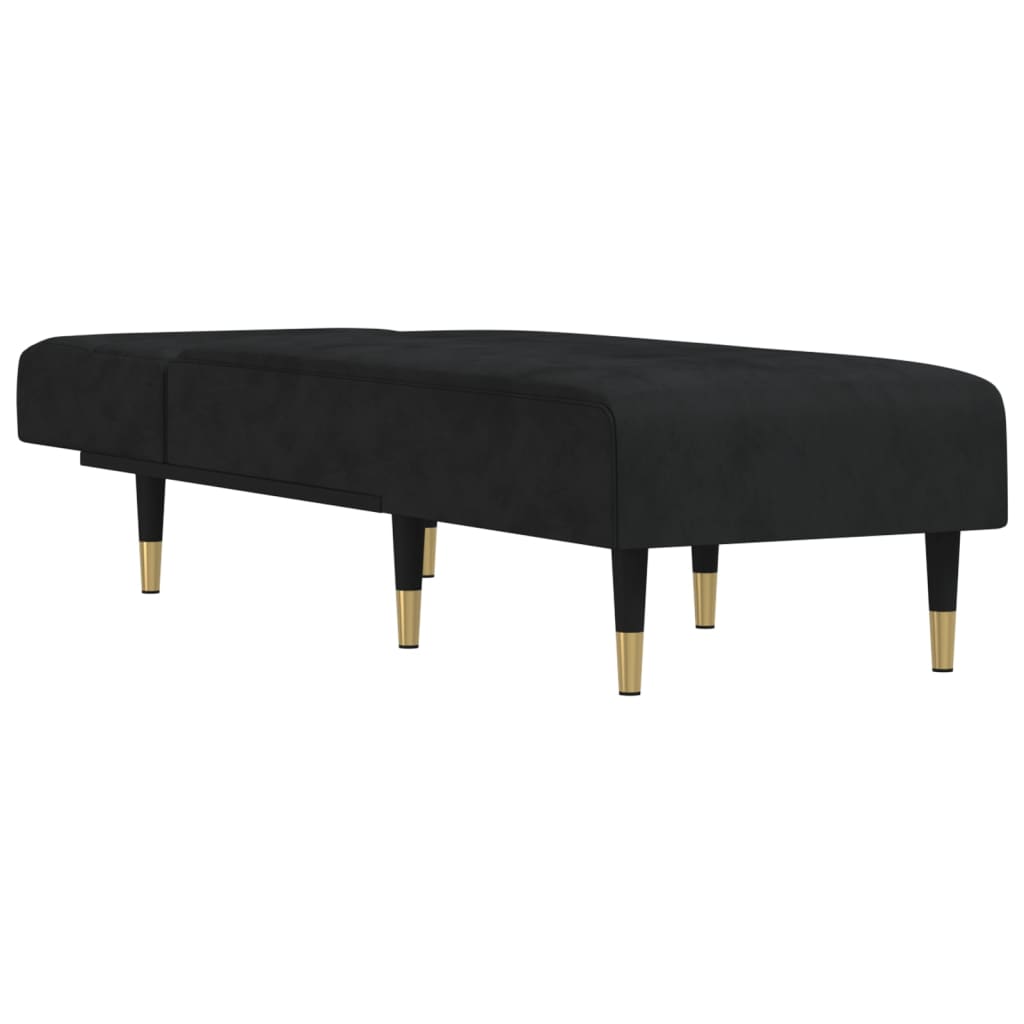 Chaise Longue Black Velvet