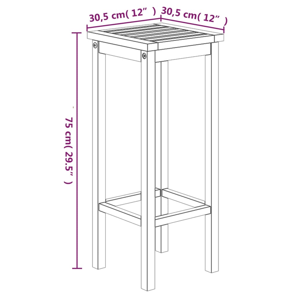 5 Piece Patio Bar Set Solid Wood Acacia