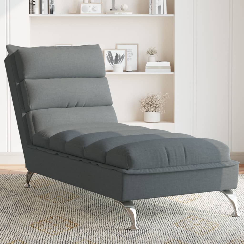 Chaise Lounge with Cushions Blue Fabric