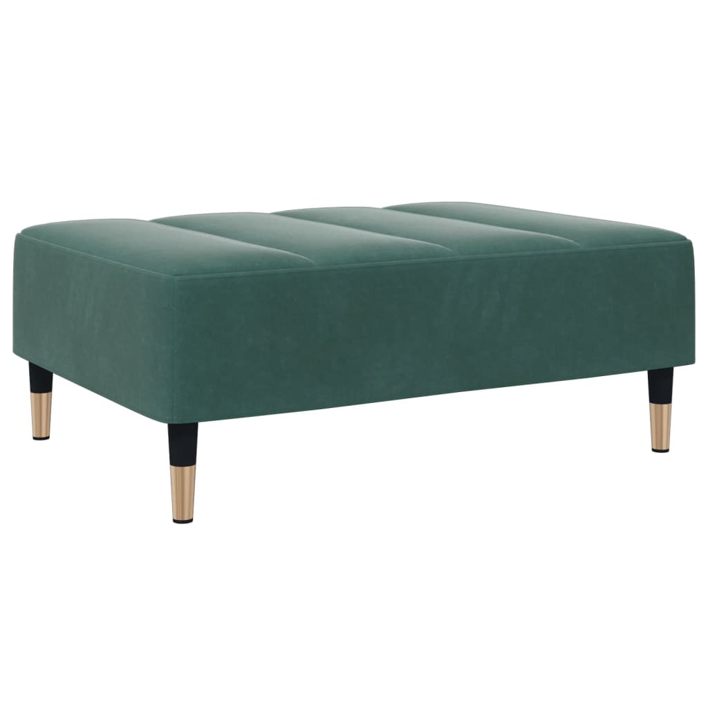 2-Seater Sofa Bed with Footstool Dark Green Velvet