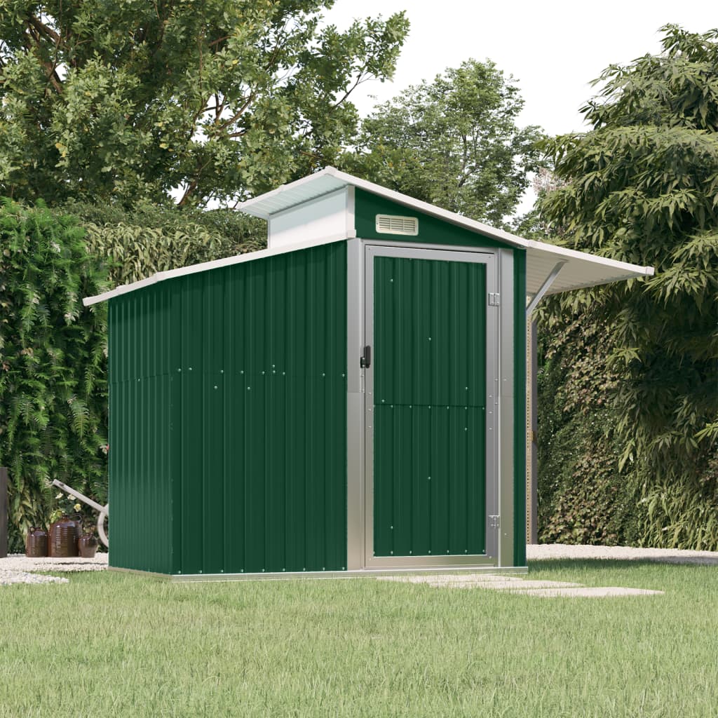 Garden Shed Green 106.3"x51.2"x82.1" Galvanized Steel