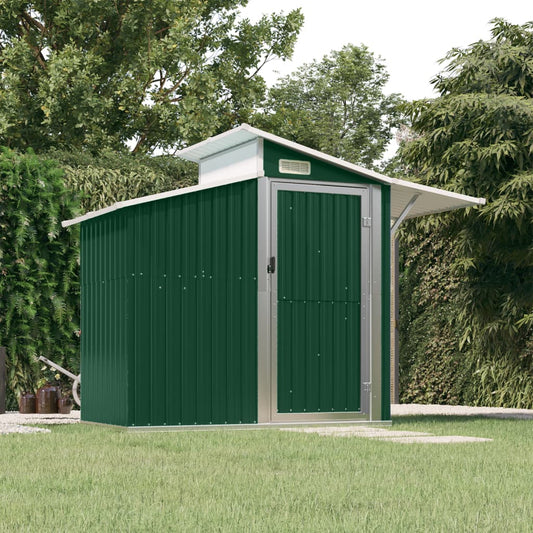 Garden Shed Green 106.3"x51.2"x82.1" Galvanized Steel