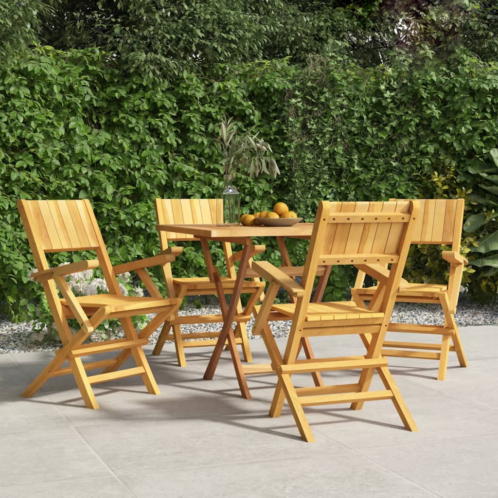 Folding Patio Chairs 4 pcs 21.7"x24"x35.4" Solid Wood Teak