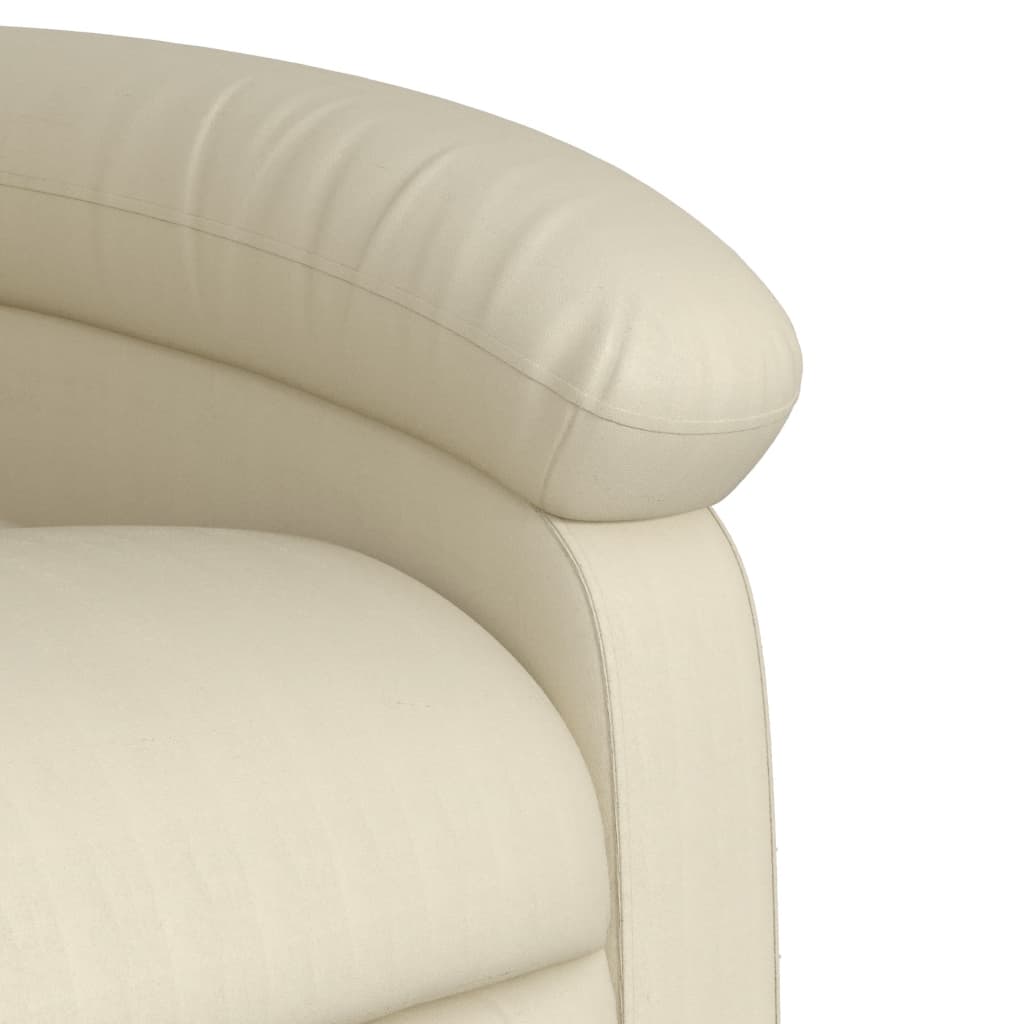 Electric Stand up Recliner Chair Cream Faux Leather