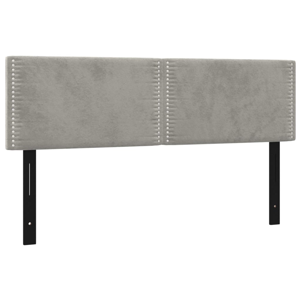 Headboards 2 pcs Light Gray 28.3"x2"x30.7"/34.6" Velvet