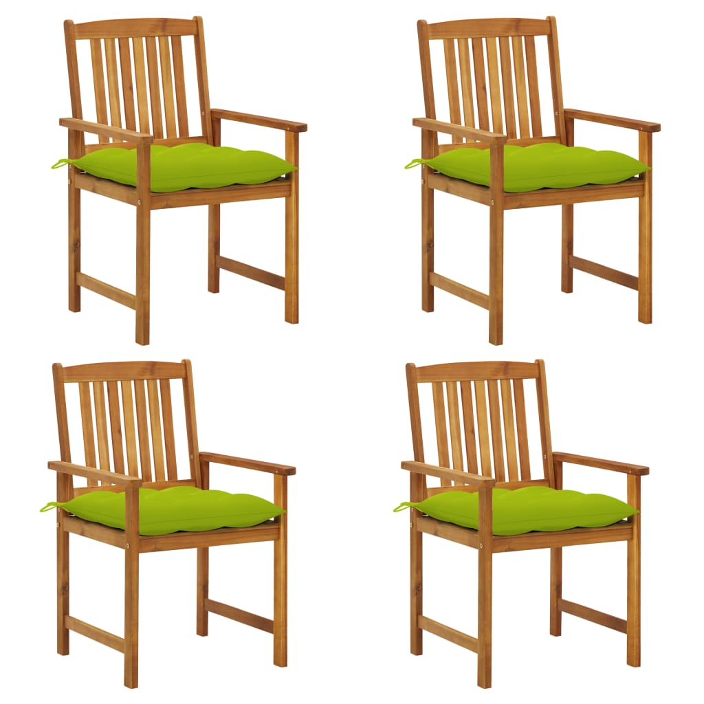 Patio Chairs with Cushions 6 pcs Solid Acacia Wood