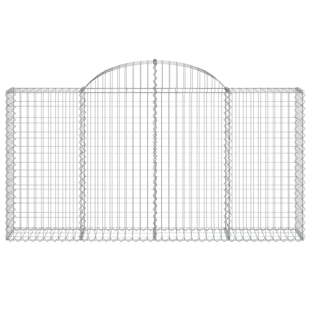 Arched Gabion Baskets 8 pcs 78.7"x11.8"x39.4"/47.2" Galvanized Iron