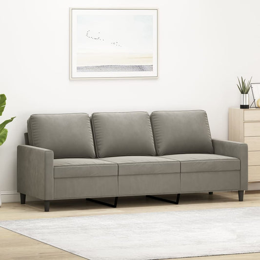 3-Seater Sofa Light Gray 70.9" Velvet