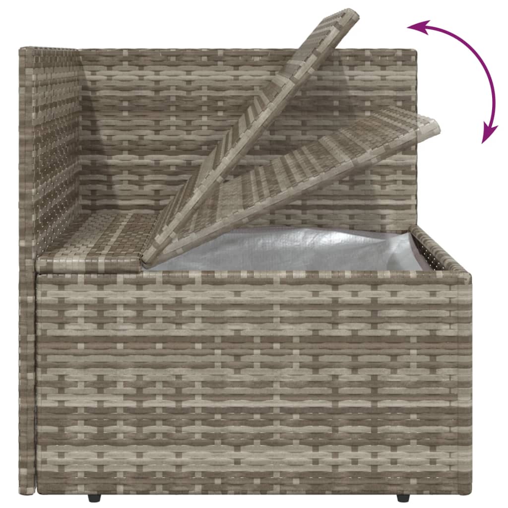 2-Seater Patio Sofa with Cushions Gray Poly Rattan