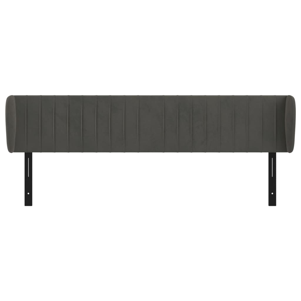 Headboard with Ears Dark Gray 72"x9.1"x30.7"/34.6" Velvet