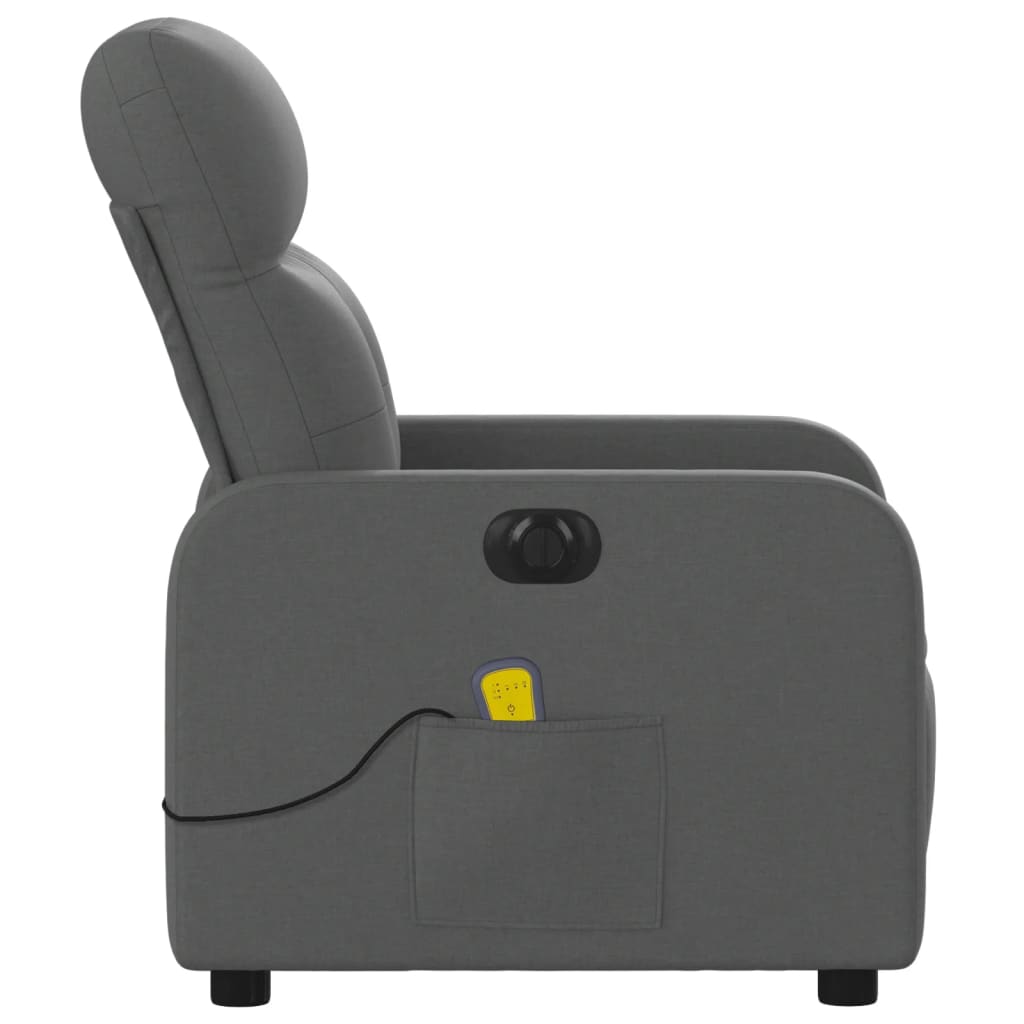 Electric Massage Recliner Chair Dark Gray Fabric