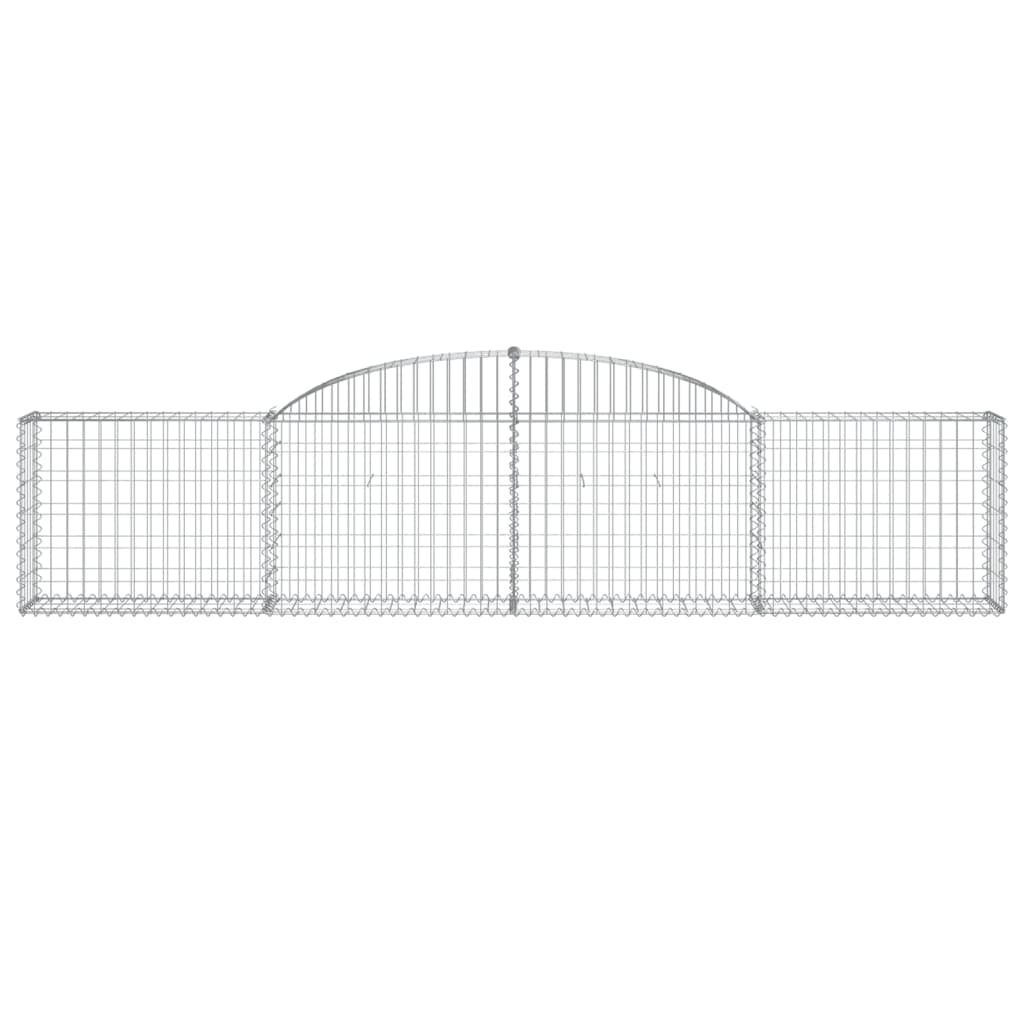 Arched Gabion Baskets 12 pcs 118.1"x11.8"x23.6"/31.5" Galvanized Iron