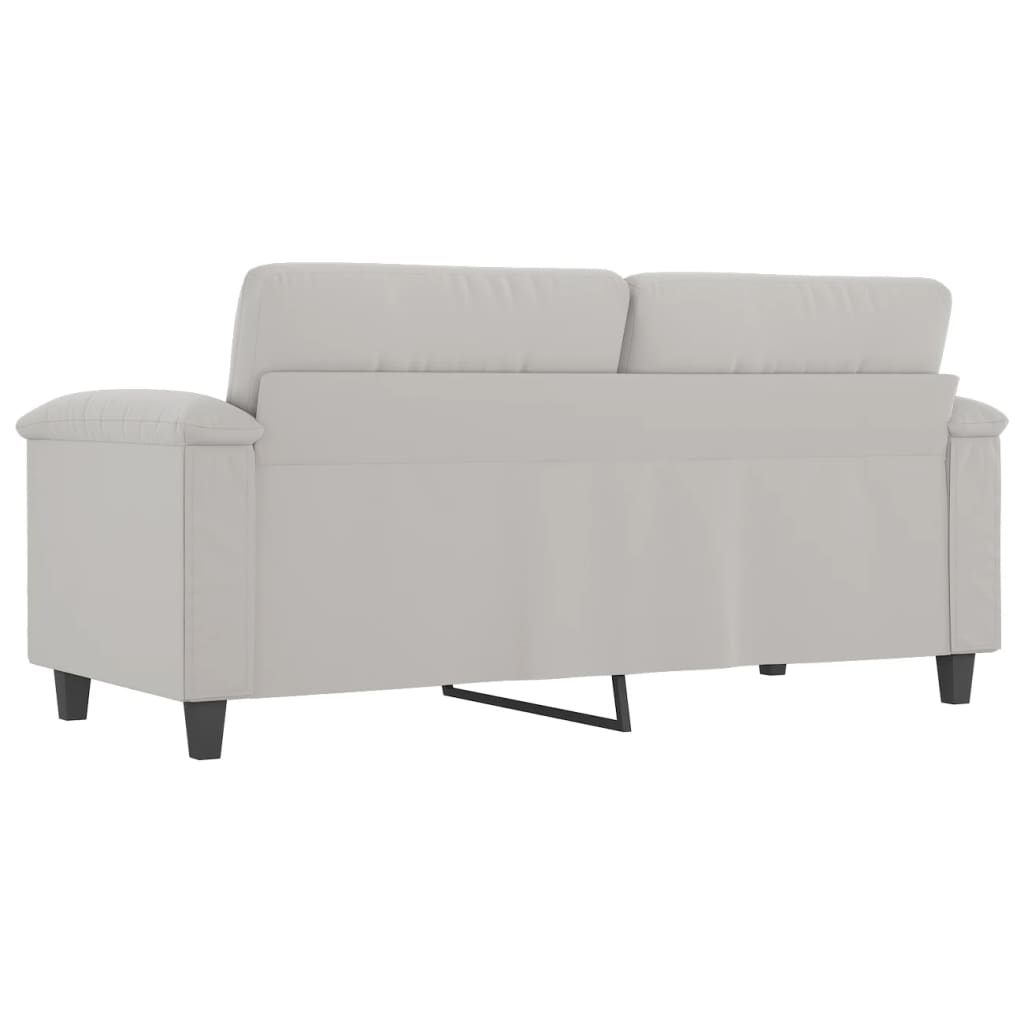 2-Seater Sofa Light Gray 55.1" Microfiber Fabric