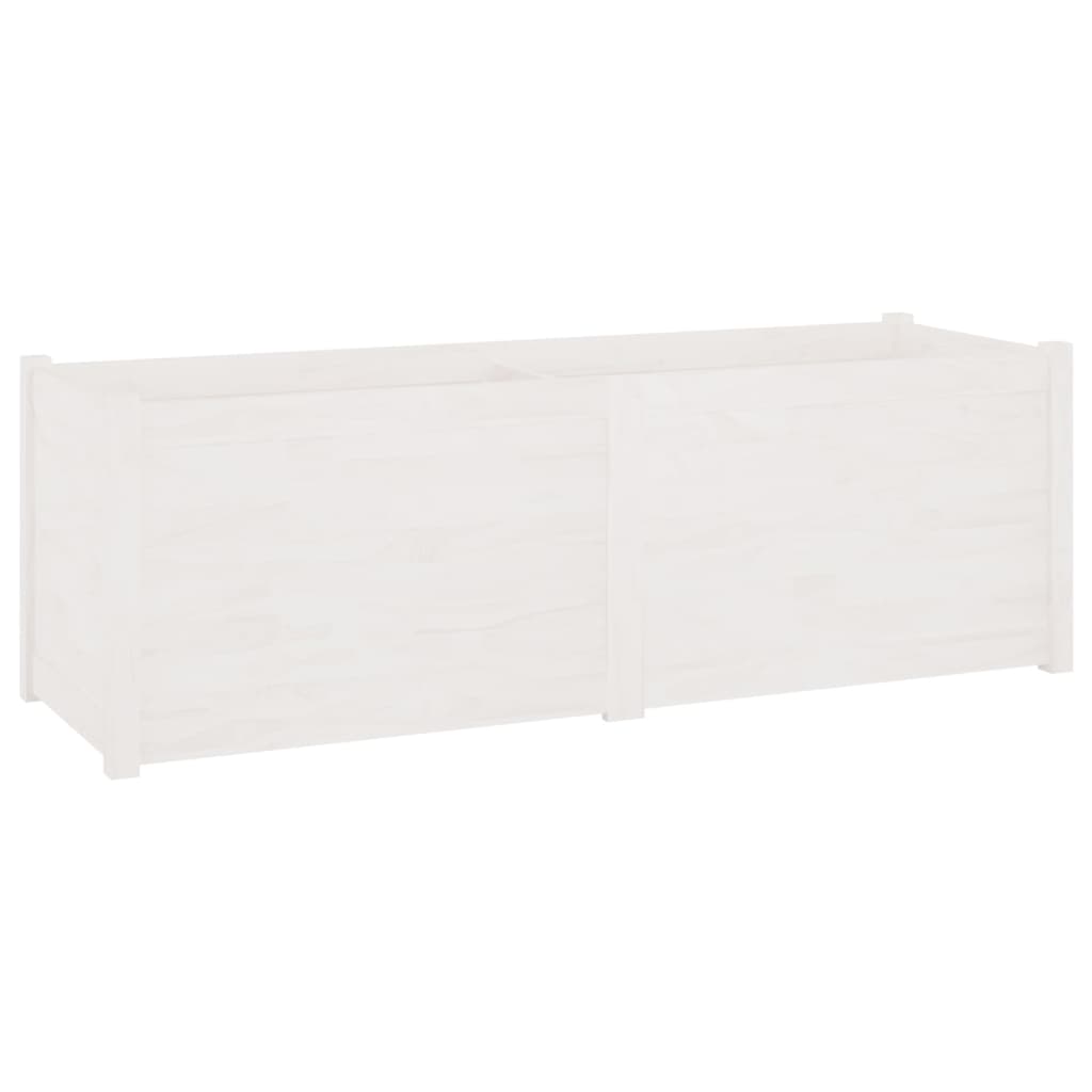 Garden Planter White 59.1"x19.7"x19.7" Solid Wood Pine