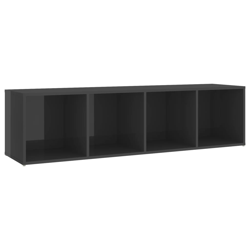 5 Piece TV Stand Set High Gloss Gray Engineered Wood