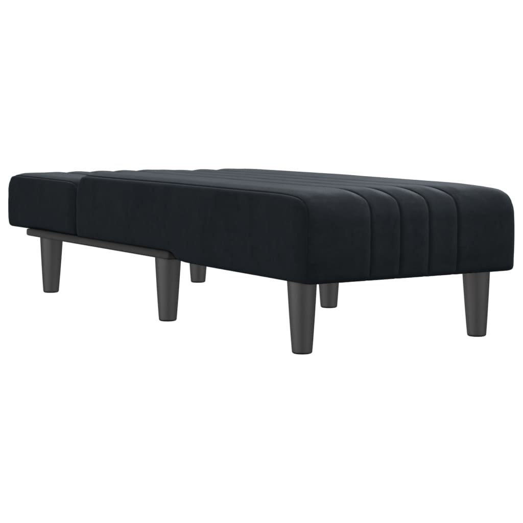 Chaise Longue Black Velvet