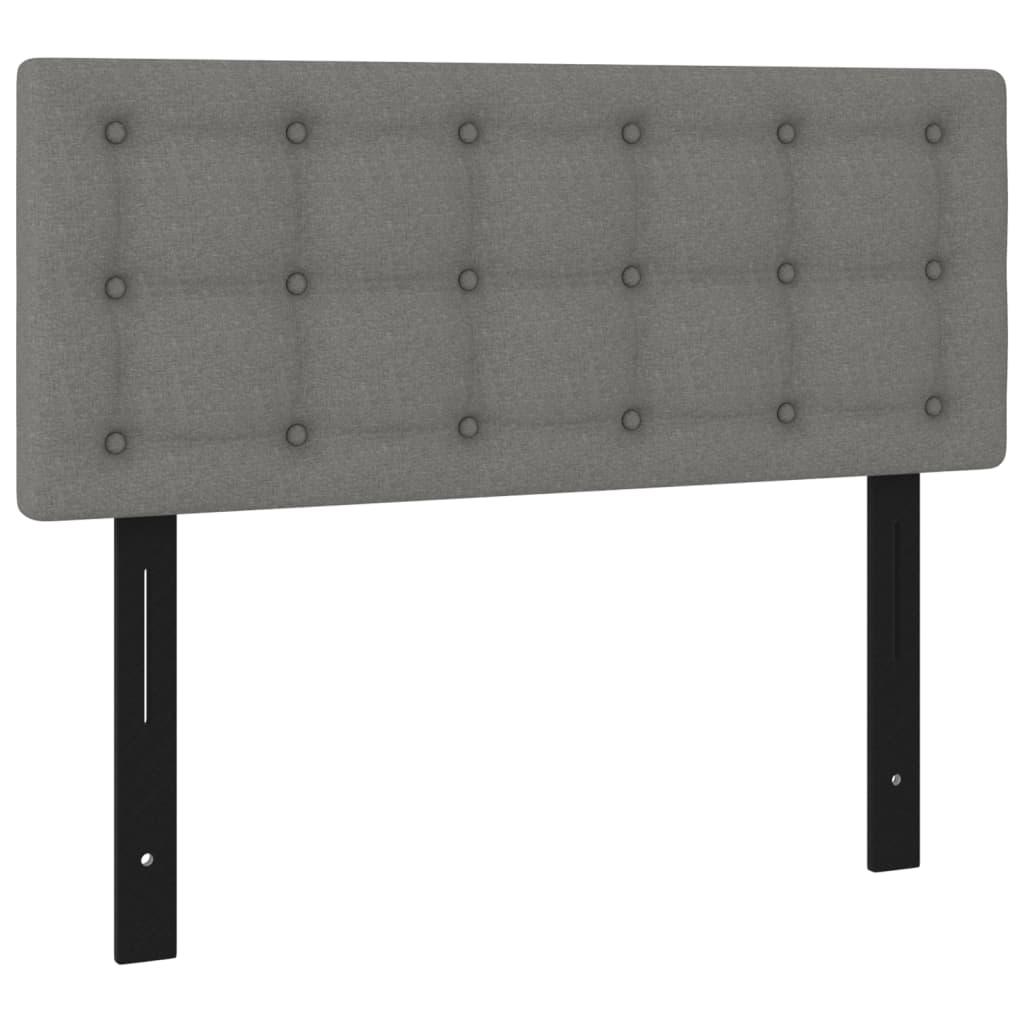 LED Headboard Dark Gray 39.4"x2"x30.7"/34.6" Fabric