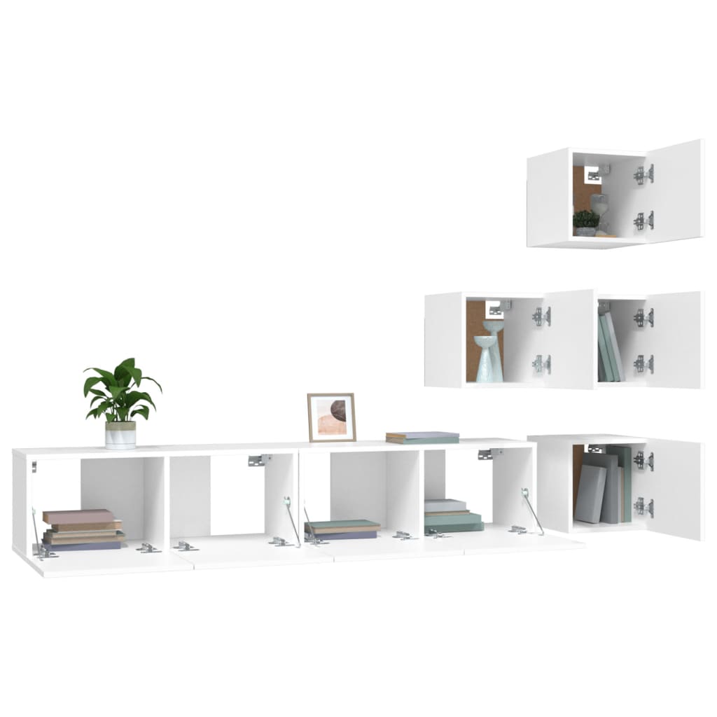 Wall-mounted TV Stand White Engineered Wood