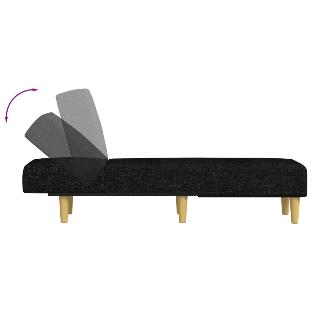 Chaise Longue Black Fabric