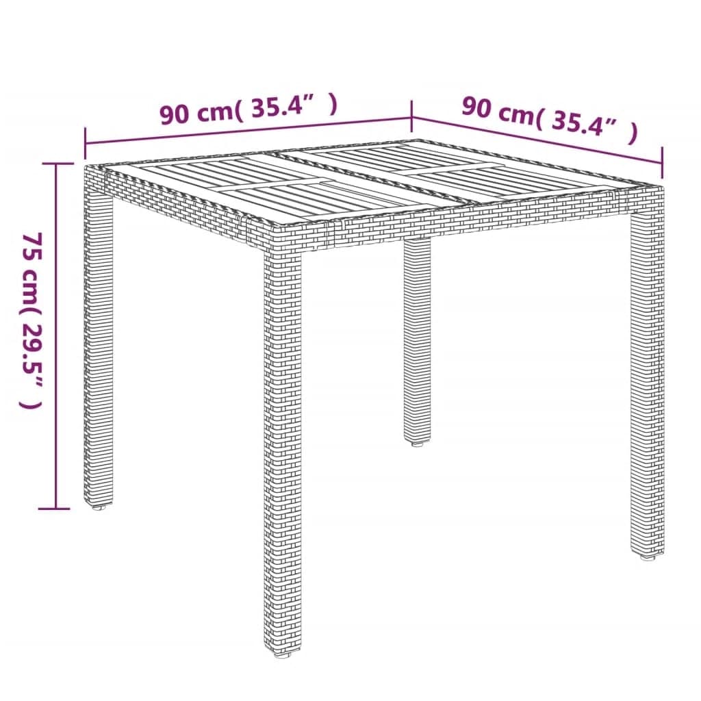 3 Piece Patio Dining Set with Cushions Gray Poly Rattan