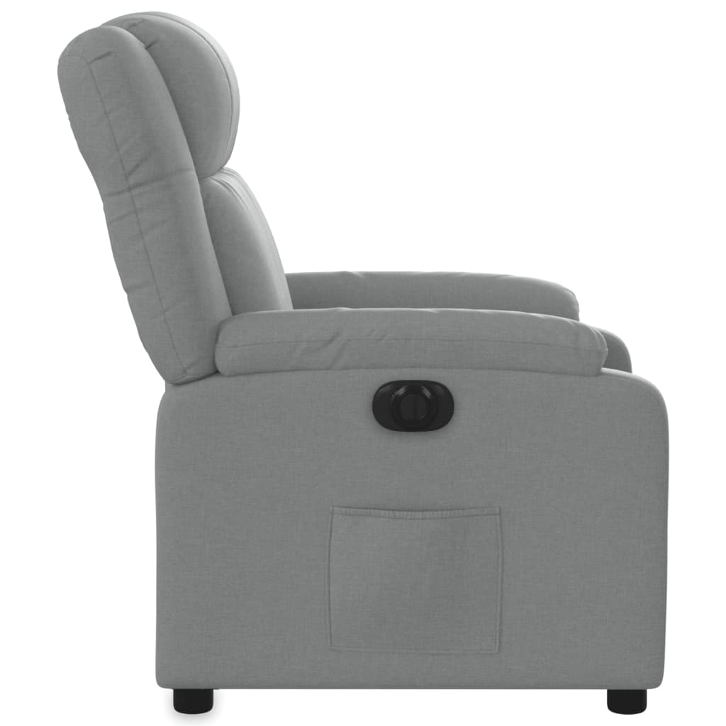 Electric Recliner Chair Light Gray Fabric