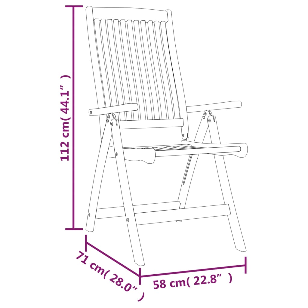 Folding Patio Chairs 6 pcs Solid Wood Eucalyptus