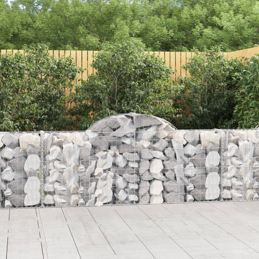 Arched Gabion Baskets 40 pcs 78.7"x11.8"x31.5"/39.4" Galvanized Iron