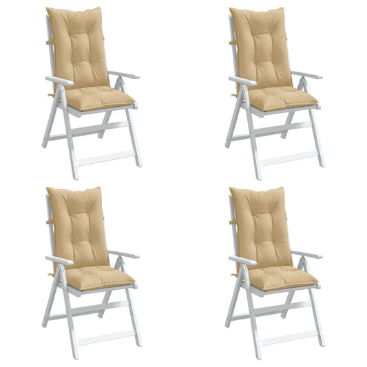 Highback Chair Cushions 4 pcs Melange Beige 47.2"x19.7"x2.8" Fabric