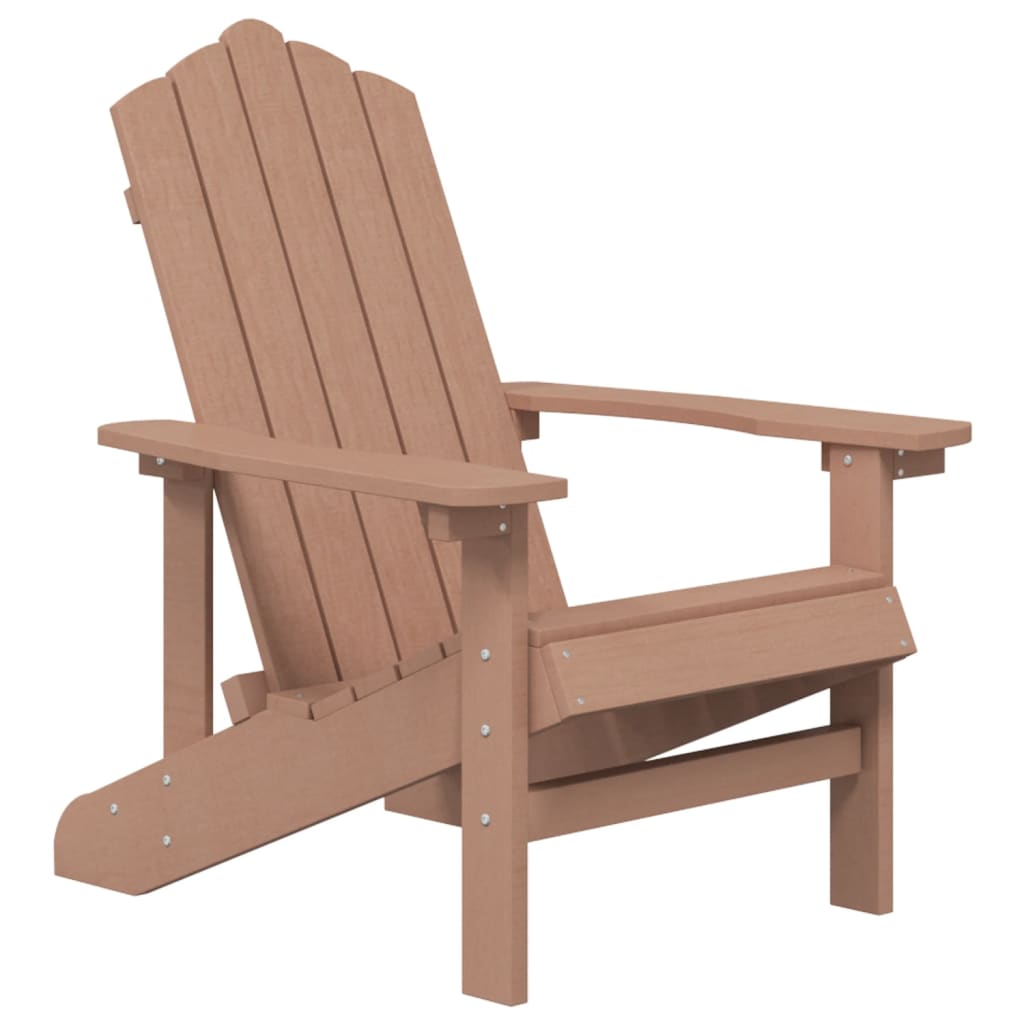 Patio Adirondack Chair with Table HDPE Brown