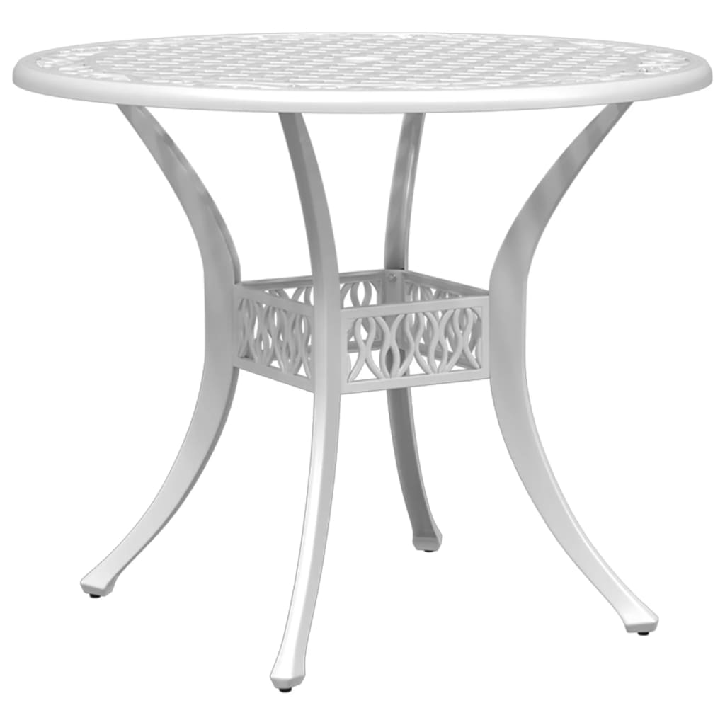 3 Piece Bistro Set White Cast Aluminum