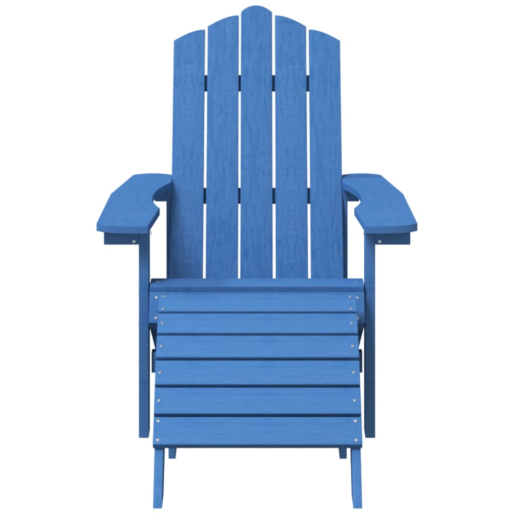 Patio Adirondack Chairs with Footstool & Table HDPE Aqua Blue