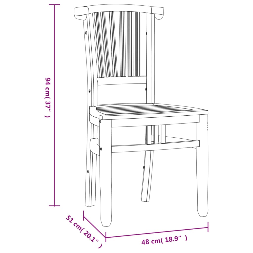 5 Piece Patio Dining Set Solid Wood Teak