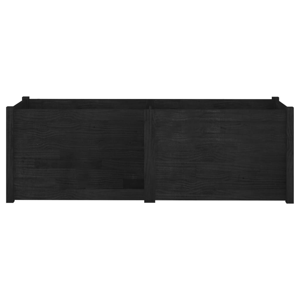 Garden Planter Black 59.1"x19.7"x19.7" Solid Wood Pine