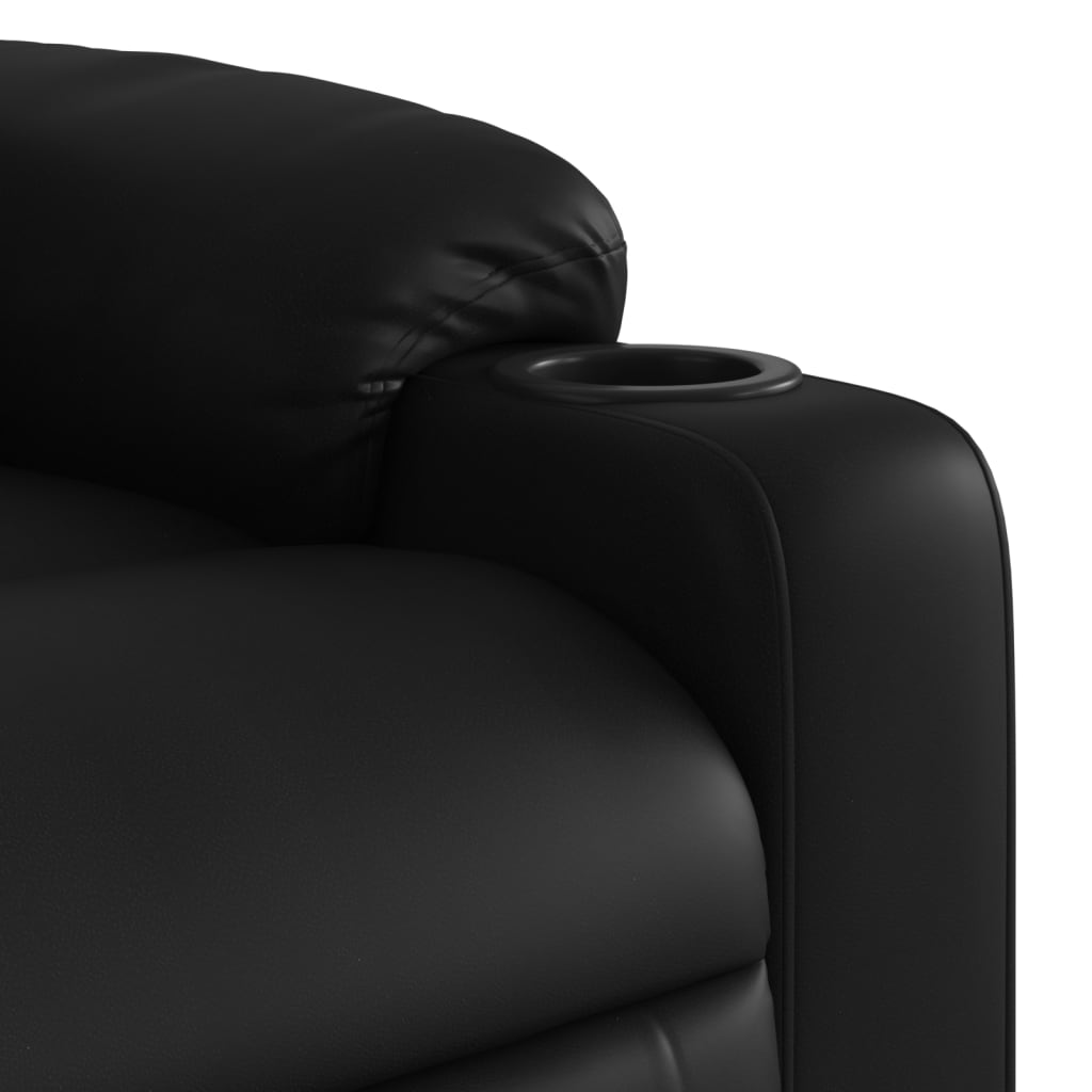 Stand up Massage Recliner Chair Black Faux Leather