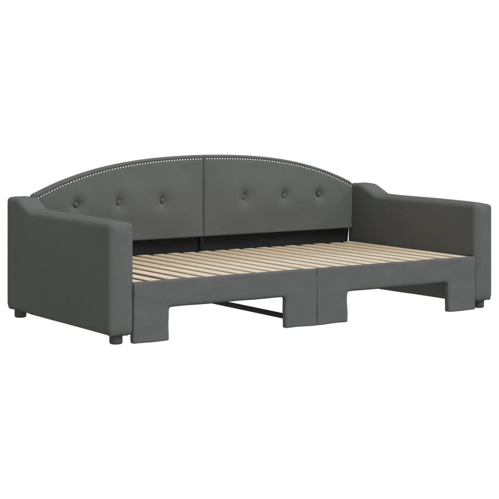 Daybed with Trundle without Mattress Dark Gray 39.4"x74.8"