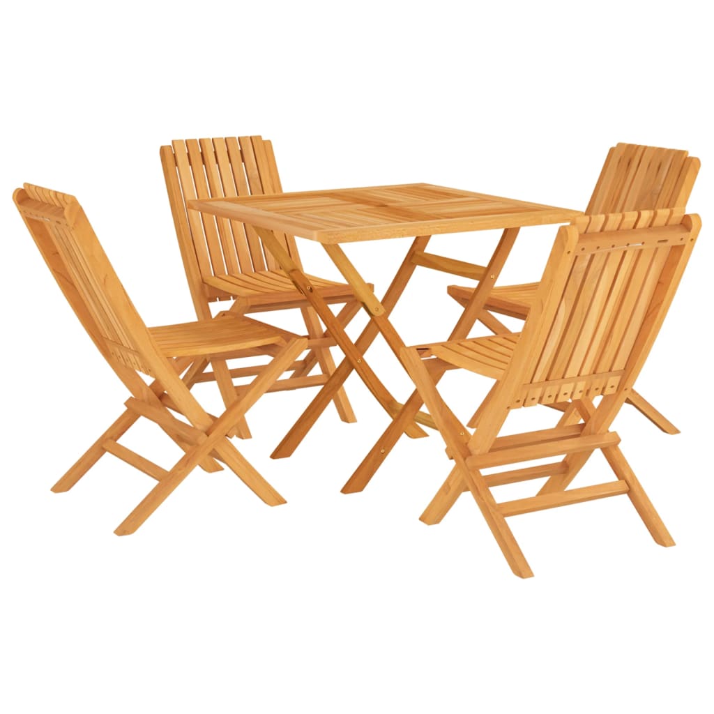 5 Piece Patio Dining Set Solid Wood Teak