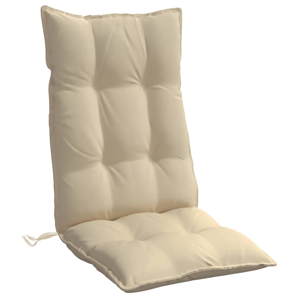 Highback Chair Cushions 6 pcs Beige Oxford Fabric