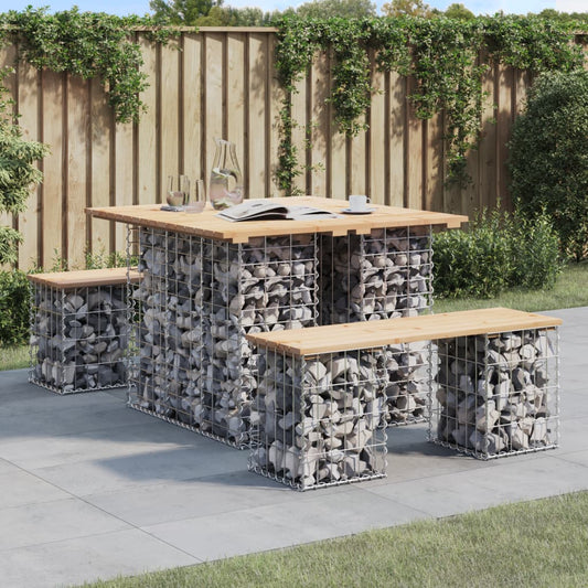 Patio Bench Gabion Design 39.4"x40.2"x28.3" Solid Wood Pine