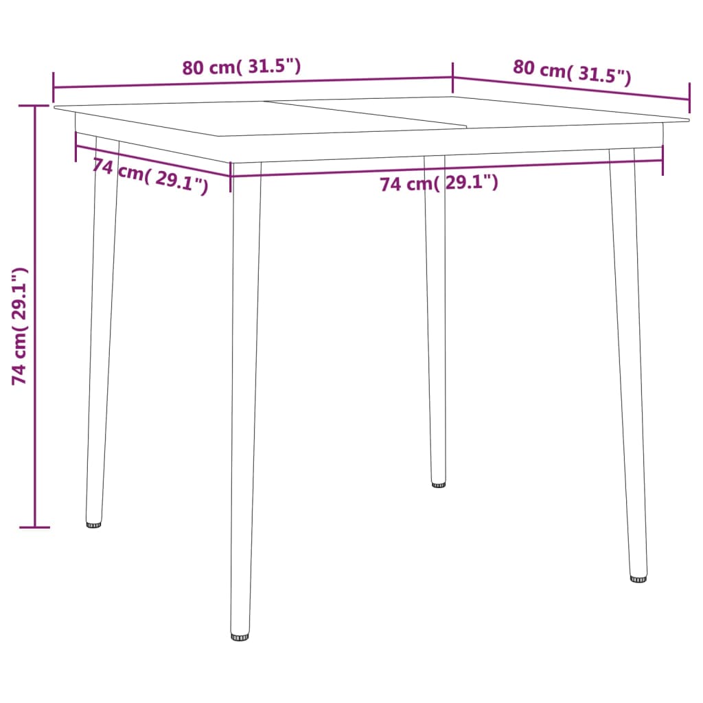 5 Piece Patio Dining Set Anthracite