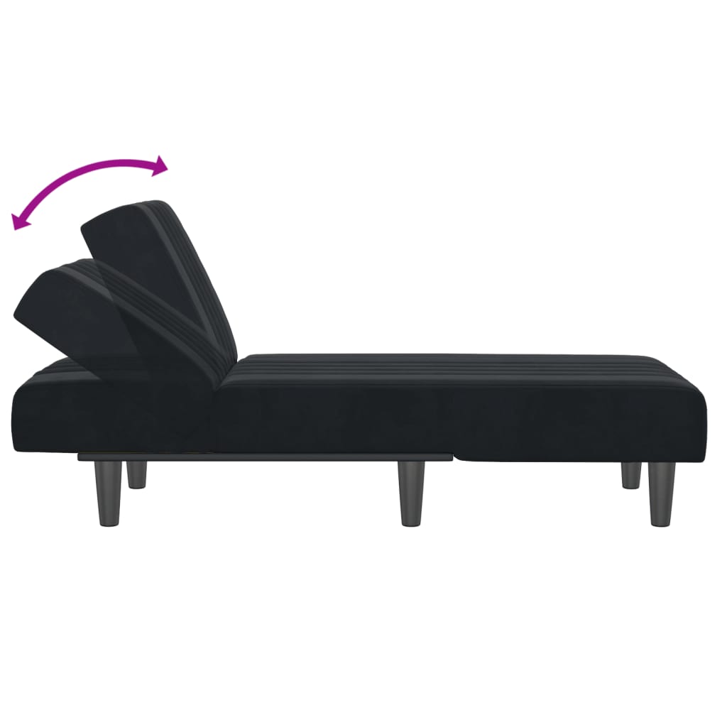 Chaise Longue Black Velvet