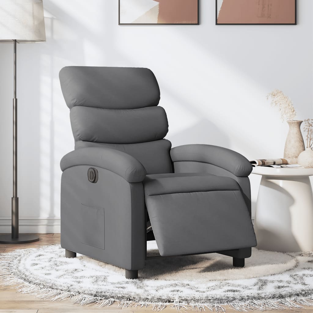 Recliner Chair Dark Gray Fabric