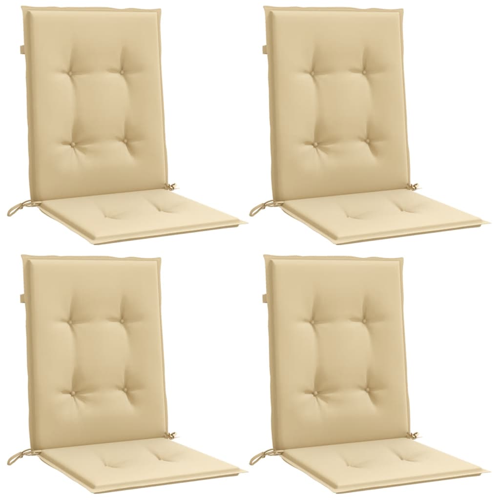 Lowback Chair Cushions 4 pcs Melange Beige 39.4"x19.7"x1.6" Fabric