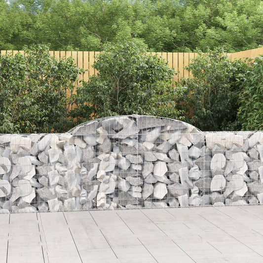 Arched Gabion Baskets 20 pcs 118.1"x11.8"x31.5"/39.4" Galvanized Iron