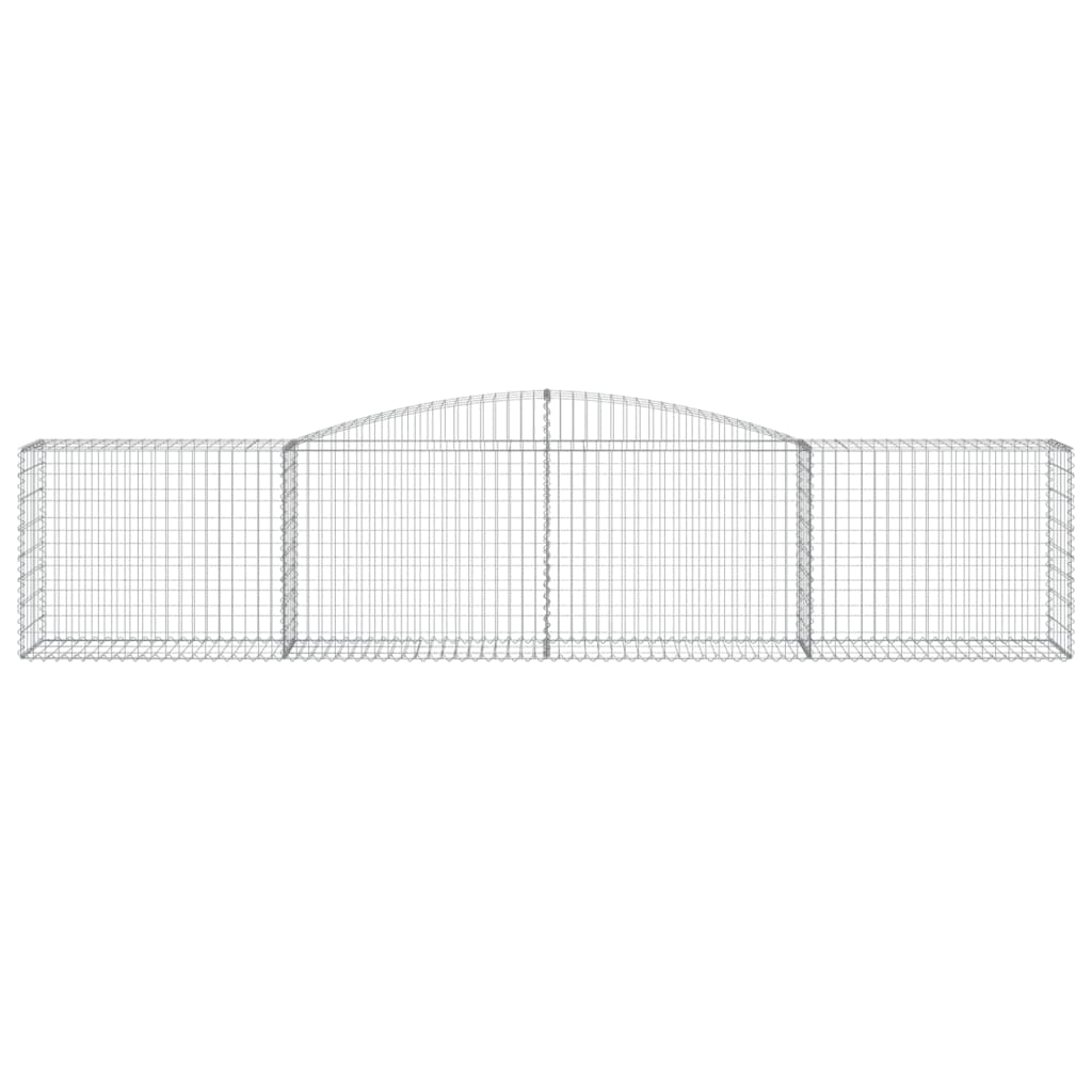 Arched Gabion Baskets 8 pcs 157.5"x19.7"x31.5"/39.4" Galvanized Iron