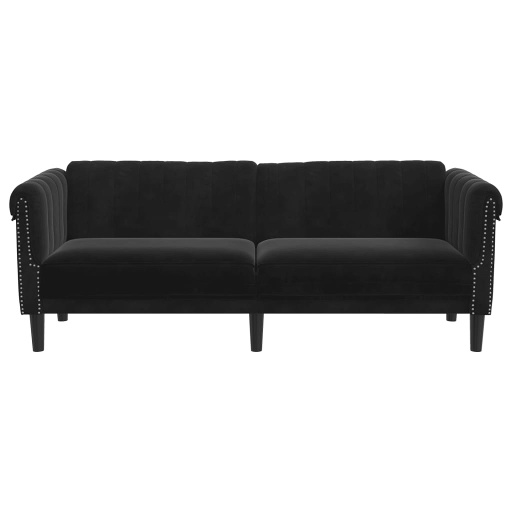 Sofa 3-Seater Black Velvet