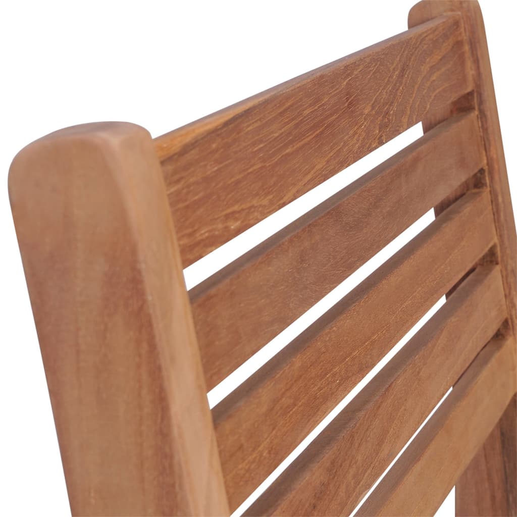 Stackable Patio Chairs with Cushions 6 pcs Solid Teak Wood