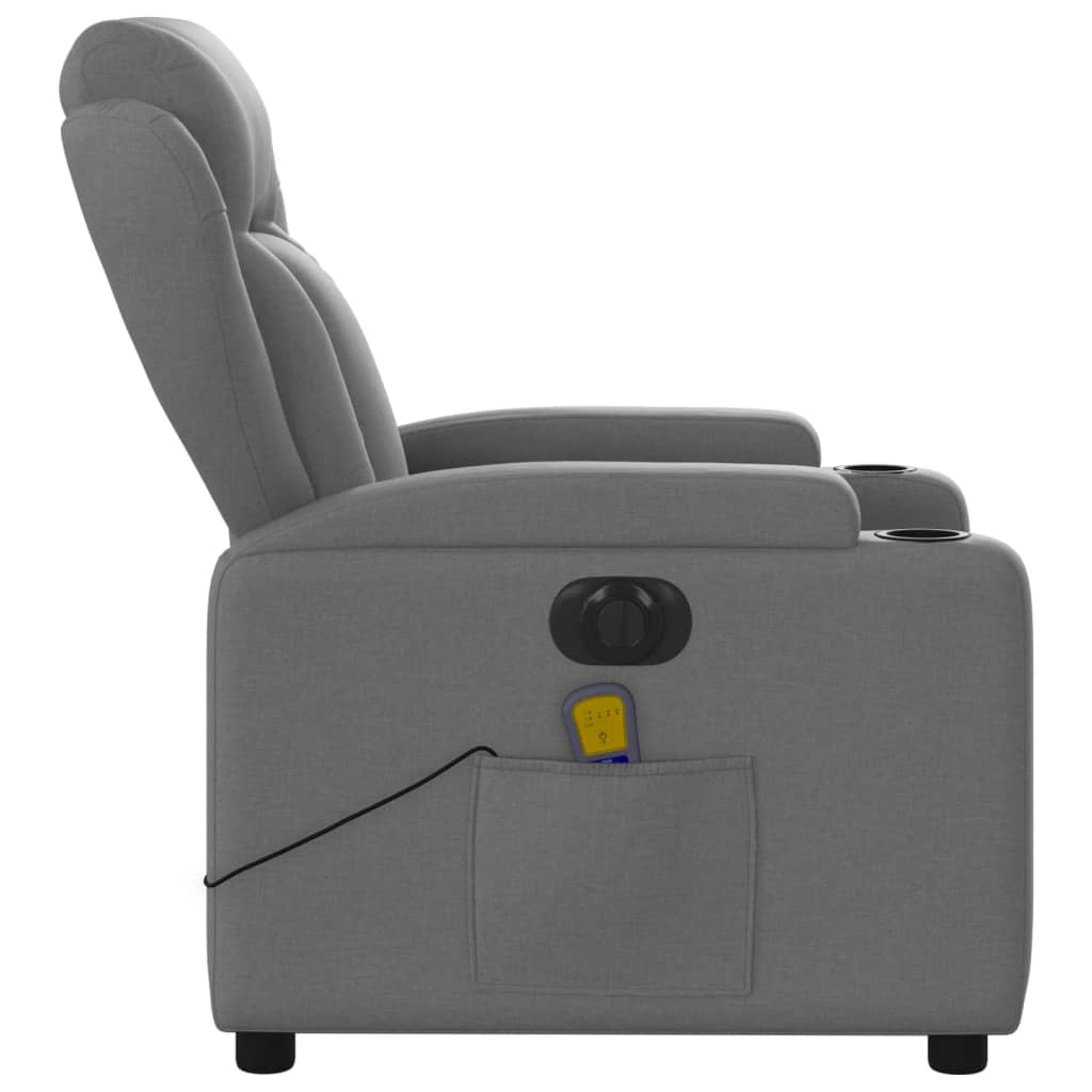 Electric Massage Recliner Chair Dark Gray Fabric