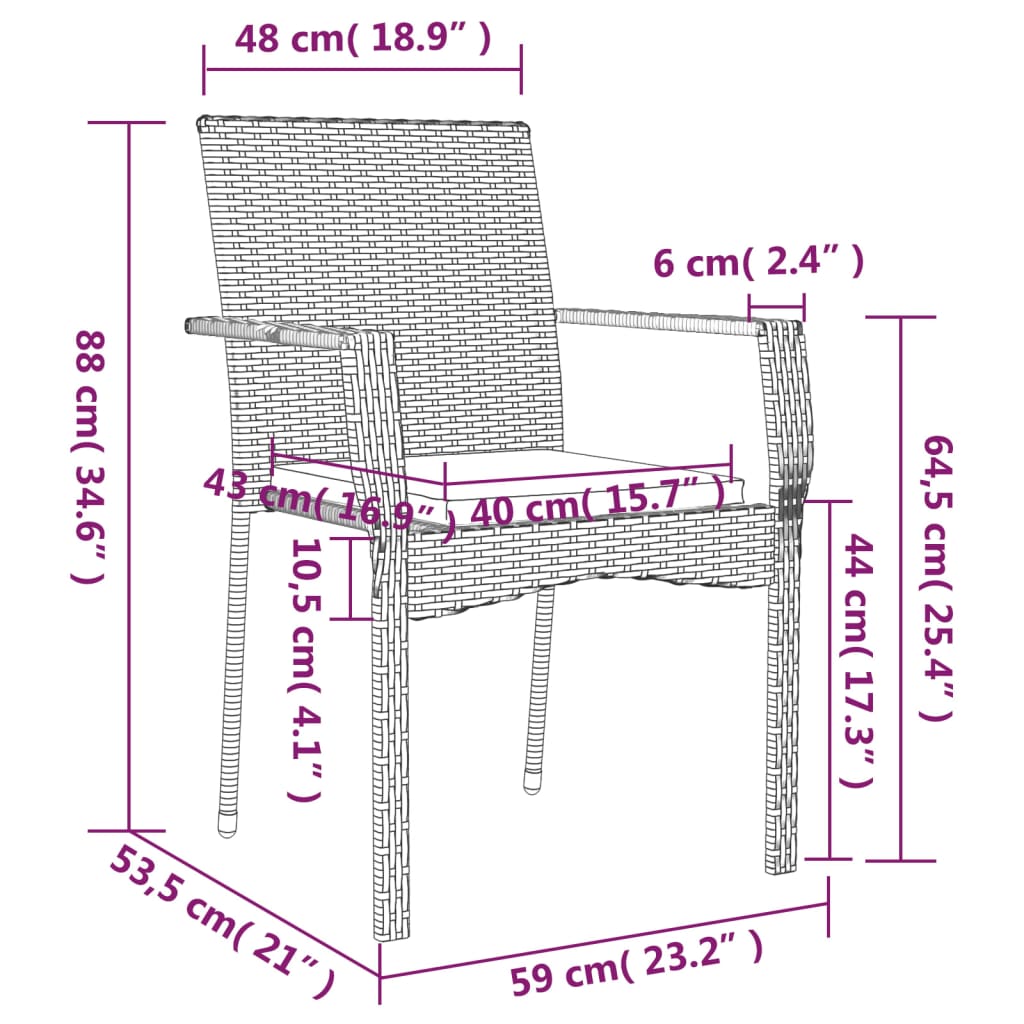 5 Piece Patio Dining Set with Cushions Black and Gray Poly Rattan